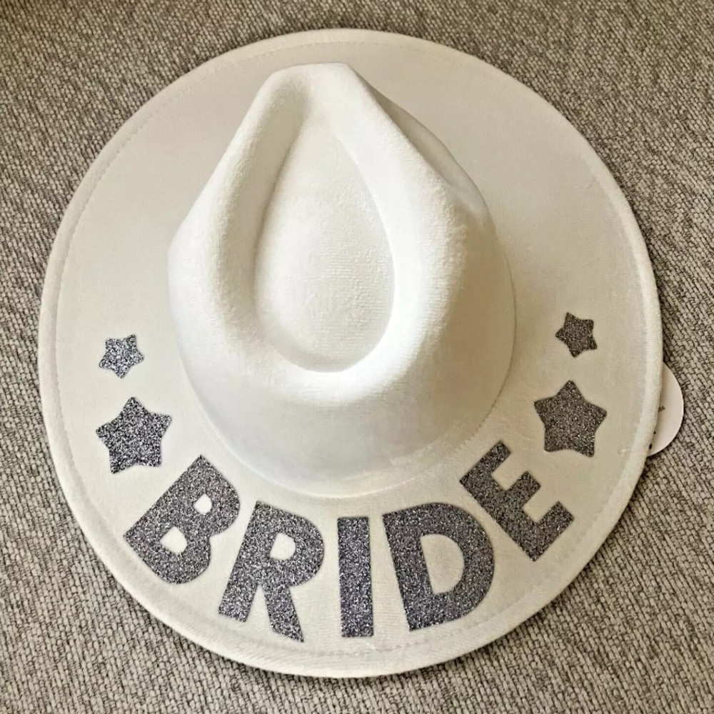 Bride Panama Hat White Stars Target Bullseye for your wedding